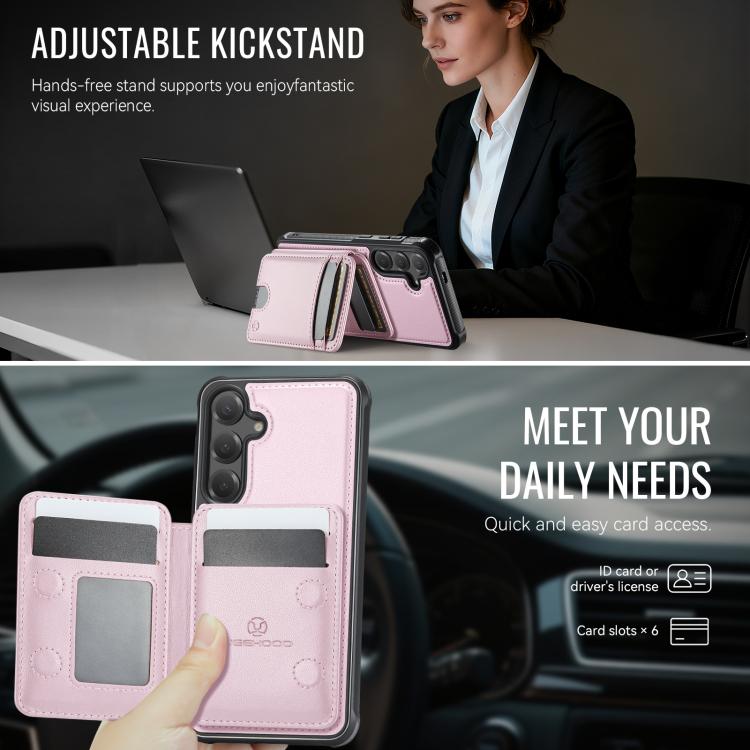 For Samsung Galaxy S26+ 5G JEEHOOD J10 Flip Card Bag MagSafe Split RFID Leather Phone Case
