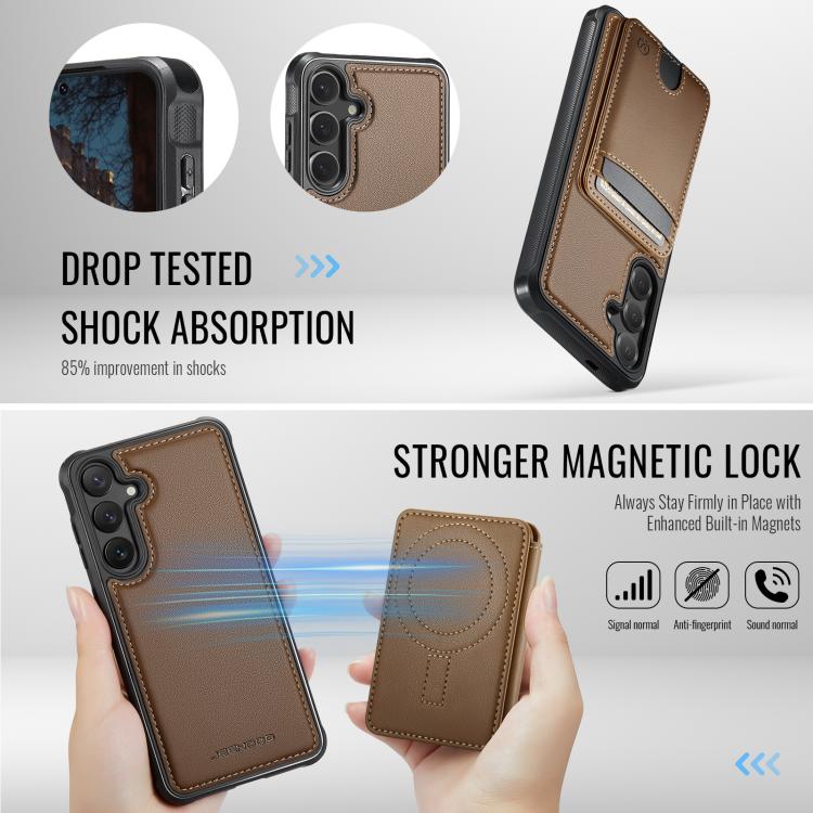 For Samsung Galaxy S26+ 5G JEEHOOD J10 Flip Card Bag MagSafe Split RFID Leather Phone Case