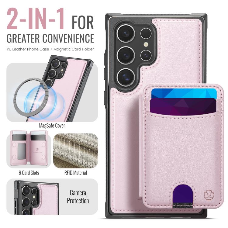For Samsung Galaxy S26 Ultra 5G JEEHOOD J10 Flip Card Bag MagSafe Split RFID Leather Phone Case