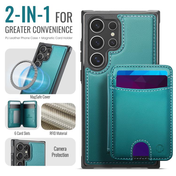 For Samsung Galaxy S26 Ultra 5G JEEHOOD J10 Flip Card Bag MagSafe Split RFID Leather Phone Case