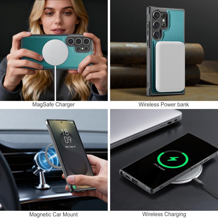 For Samsung Galaxy S26 Ultra 5G JEEHOOD J10 Flip Card Bag MagSafe Split RFID Leather Phone Case