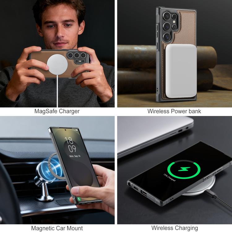 For Samsung Galaxy S26 Ultra 5G JEEHOOD J10 Flip Card Bag MagSafe Split RFID Leather Phone Case