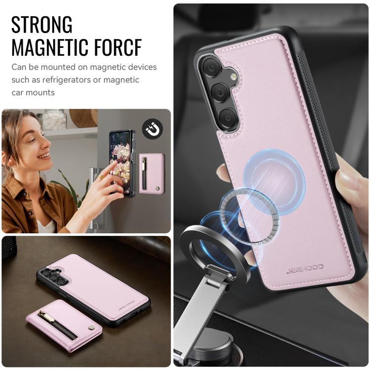 For Samsung Galaxy A16 5G / 4G JEEHOOD J12 Exquisite RFID MagSafe Zipper Card Bag Phone Case