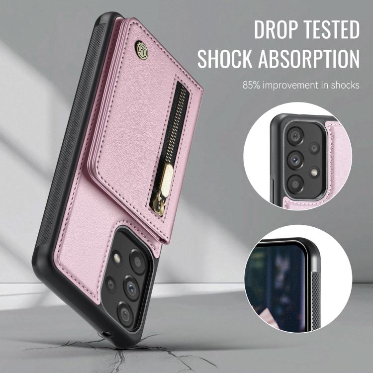 For Samsung Galaxy A53 5G JEEHOOD J12 Exquisite RFID MagSafe Zipper Card Bag Phone Case