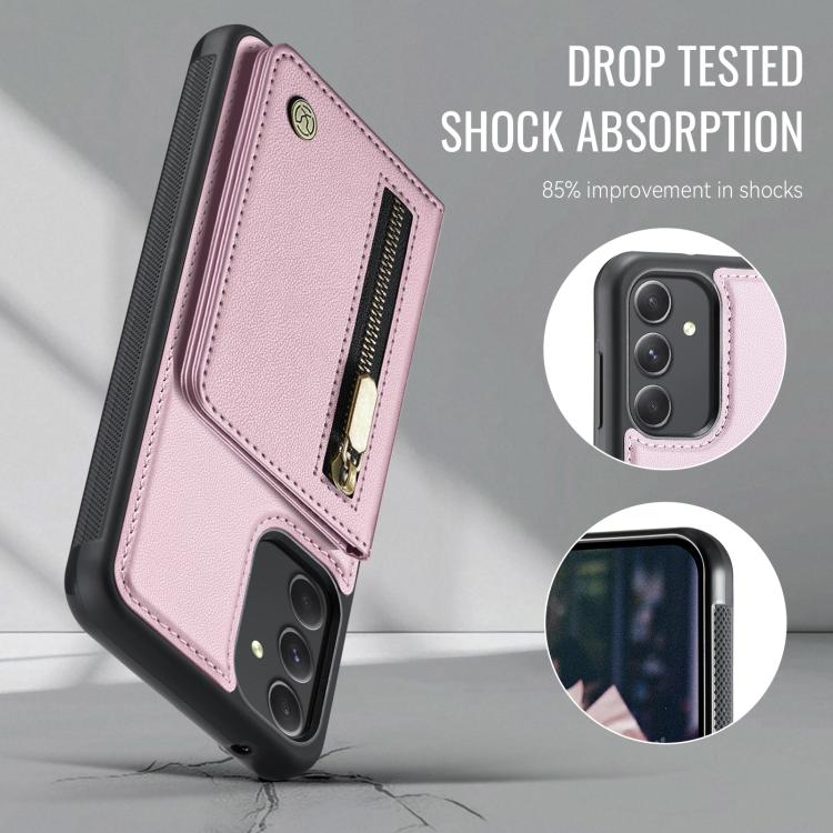 For Samsung Galaxy A54 5G JEEHOOD J12 Exquisite RFID MagSafe Zipper Card Bag Phone Case