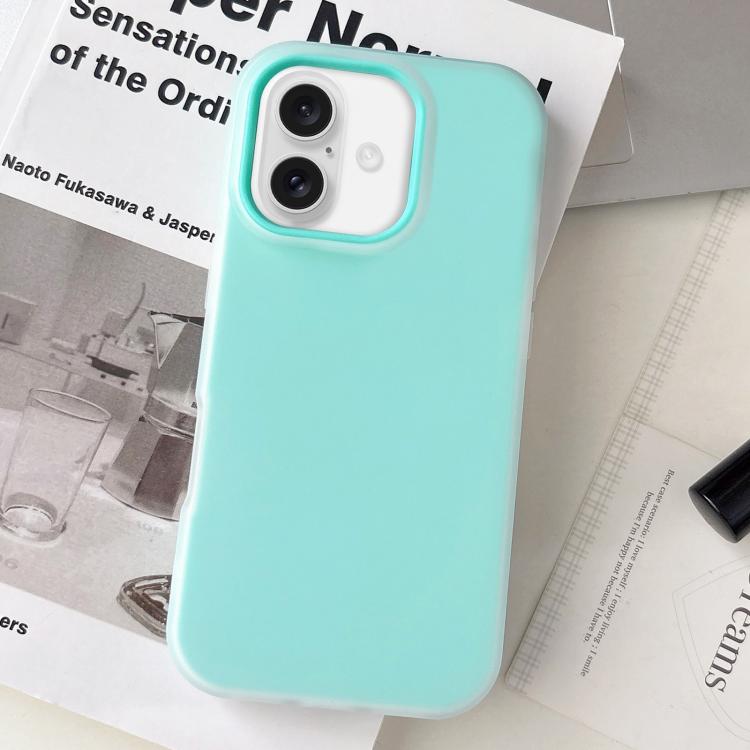 For iPhone 16 Jelly Color Matte Feel PC Hybrid TPU Phone Case