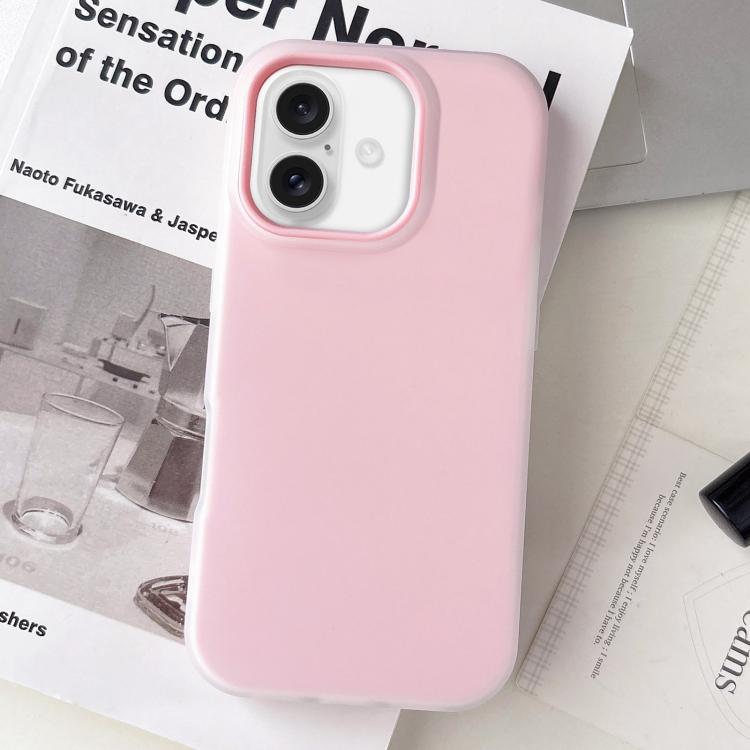 For iPhone 16 Jelly Color Matte Feel PC Hybrid TPU Phone Case