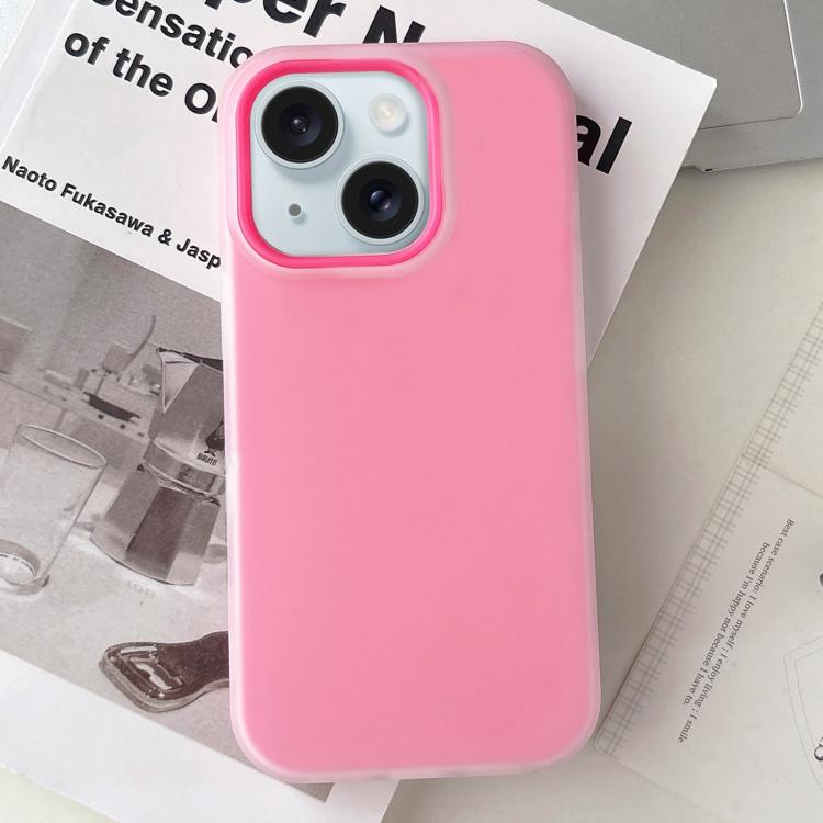 For iPhone 15 Jelly Color Matte Feel PC Hybrid TPU Phone Case