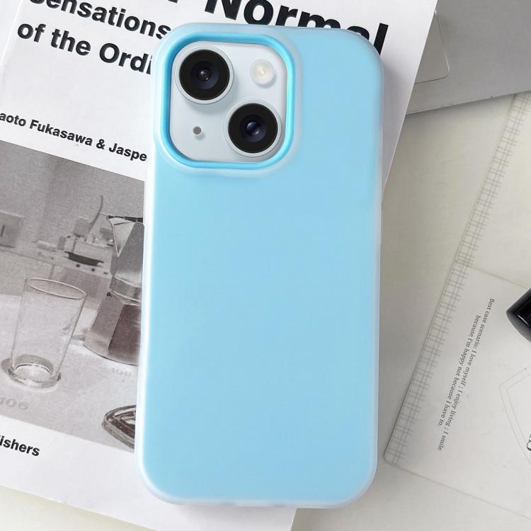 For iPhone 15 Jelly Color Matte Feel PC Hybrid TPU Phone Case