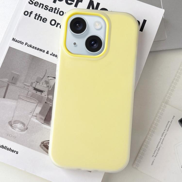 For iPhone 15 Jelly Color Matte Feel PC Hybrid TPU Phone Case