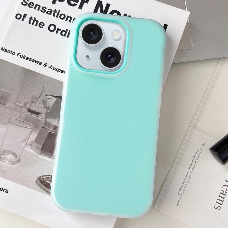 For iPhone 15 Jelly Color Matte Feel PC Hybrid TPU Phone Case