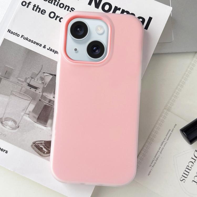 For iPhone 15 Jelly Color Matte Feel PC Hybrid TPU Phone Case