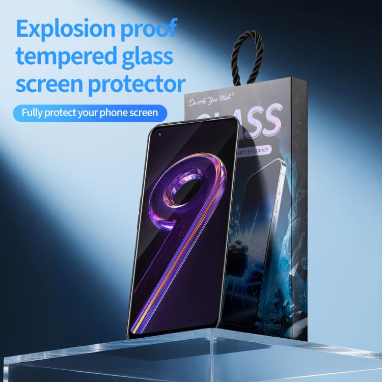 For Realme 9 Pro Do As You Wish Silk Screen Printed HD Tempered Glass Film - Black