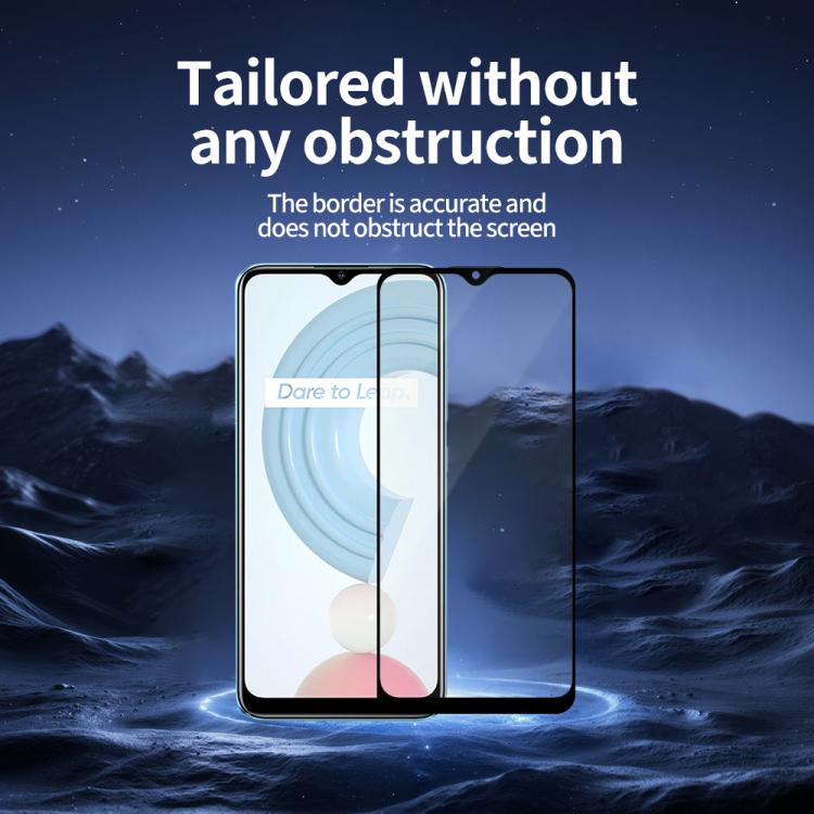 For Realme C21 / C21Y Do As You Wish Silk Screen Printed HD Tempered Glass Film - Black