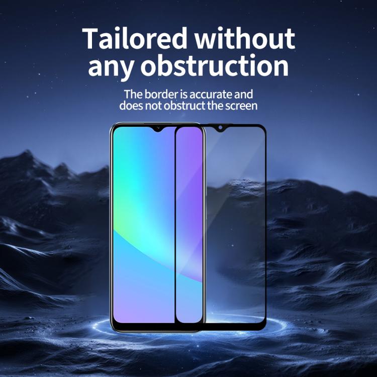 For Realme C25 / C25s Do As You Wish Silk Screen Printed HD Tempered Glass Film - Black
