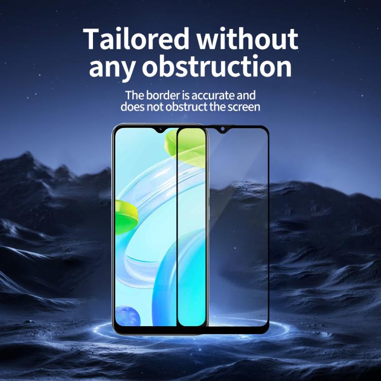 For Realme C30 / C30s Do As You Wish Silk Screen Printed HD Tempered Glass Film - Black