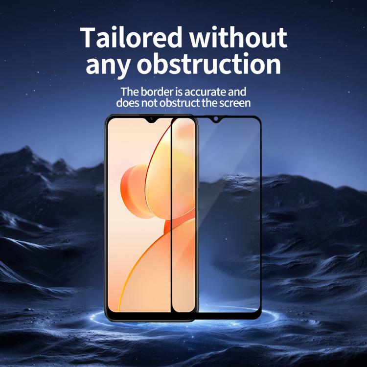 For Realme C31 / C33 Do As You Wish Silk Screen Printed HD Tempered Glass Film - Black