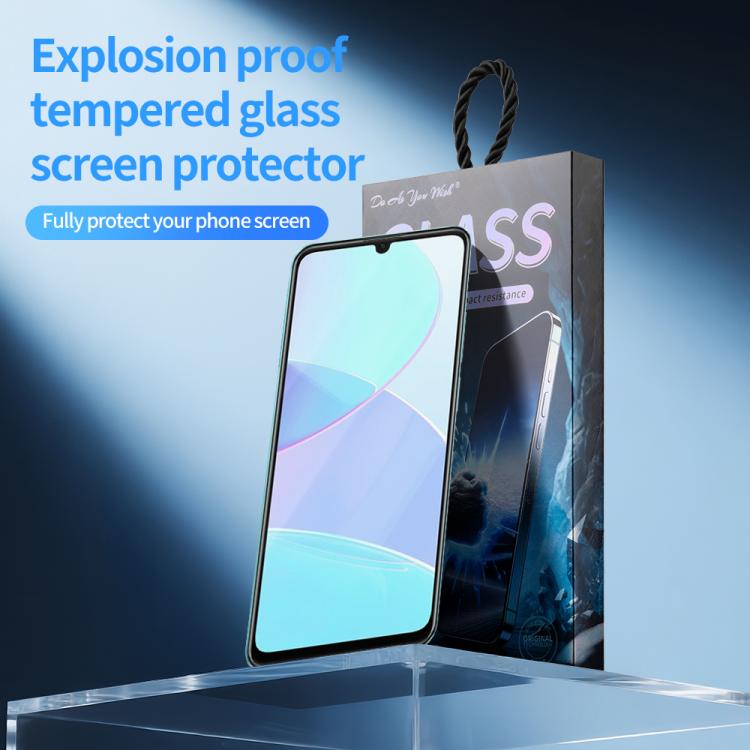 For Realme C51 / C51s Do As You Wish Silk Screen Printed HD Tempered Glass Film - Black