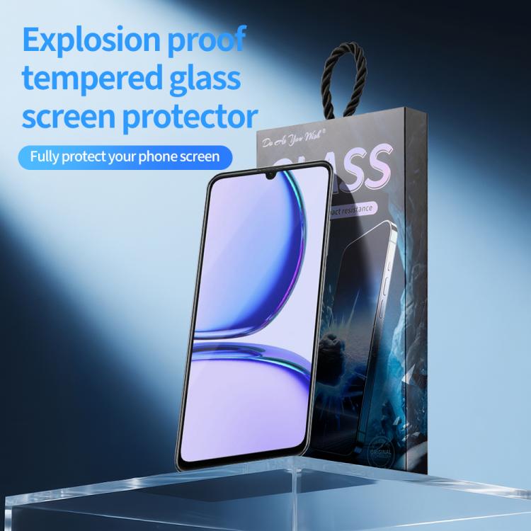 For Realme C53 Do As You Wish Silk Screen Printed HD Tempered Glass Film - Black
