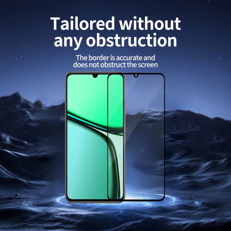 For Realme C61 Do As You Wish Silk Screen Printed HD Tempered Glass Film - Black