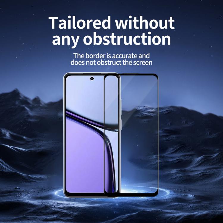 For Realme C65 Do As You Wish Silk Screen Printed HD Tempered Glass Film - Black