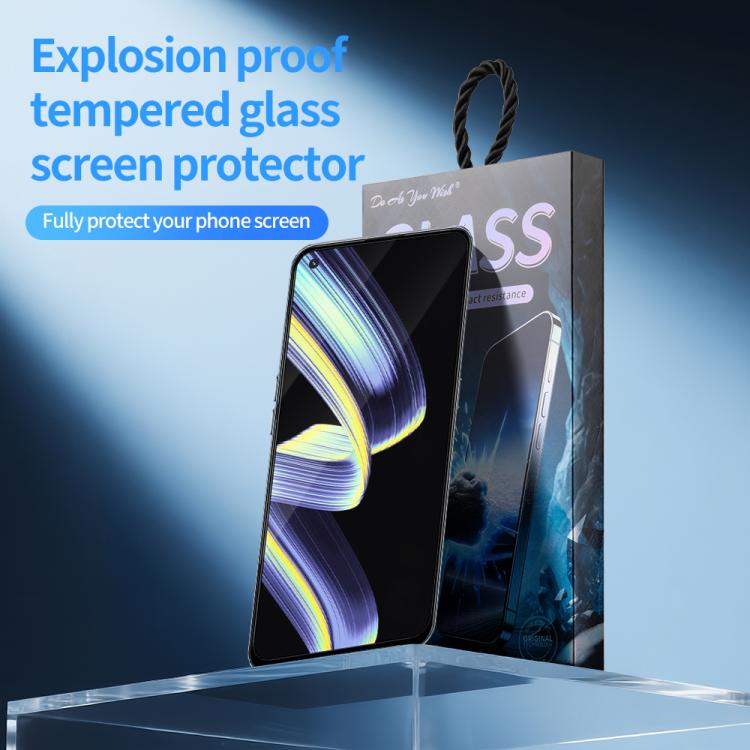 For Realme GT Neo Do As You Wish Silk Screen Printed HD Tempered Glass Film - Black