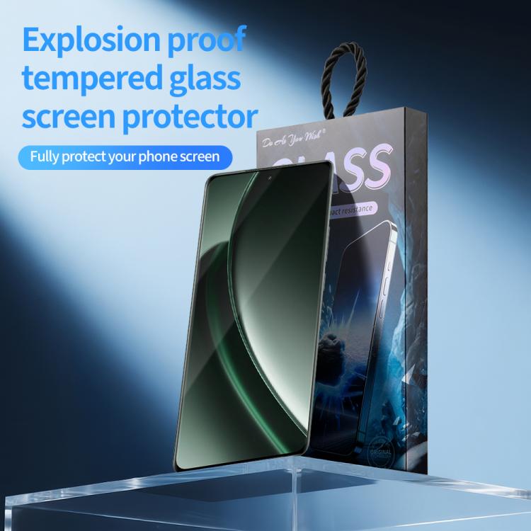 For Realme GT 6 Do As You Wish Silk Screen Printed HD Tempered Glass Film - Black