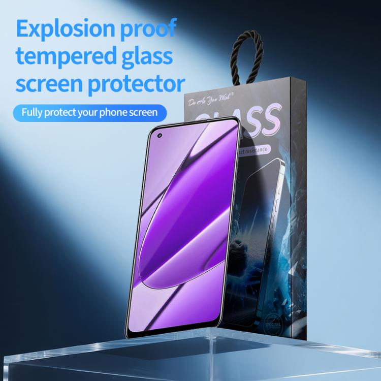 For Realme 11 4G Do As You Wish Silk Screen Printed HD Tempered Glass Film - Black