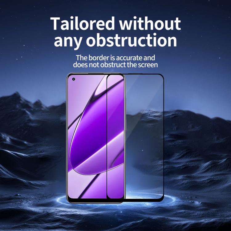 For Realme 11 4G Do As You Wish Silk Screen Printed HD Tempered Glass Film - Black