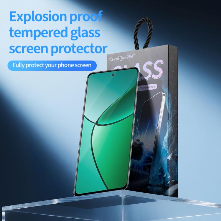 For Realme 12+ 5G Do As You Wish Silk Screen Printed HD Tempered Glass Film - Black