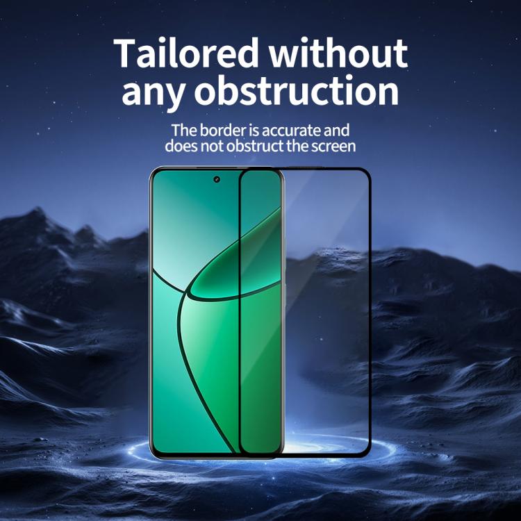For Realme 12+ 5G Do As You Wish Silk Screen Printed HD Tempered Glass Film - Black