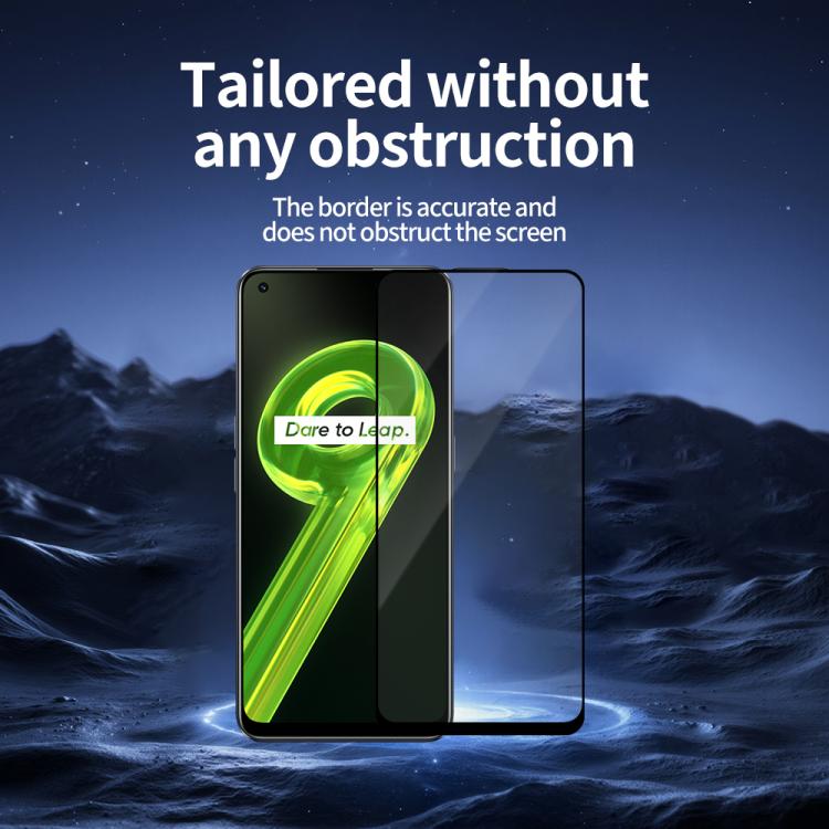For Realme 9 Do As You Wish Silk Screen Printed HD Tempered Glass Film - Black