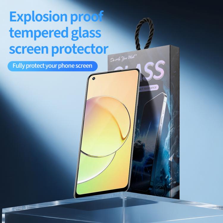 For Realme 10 4G Do As You Wish Silk Screen Printed HD Tempered Glass Film - Black