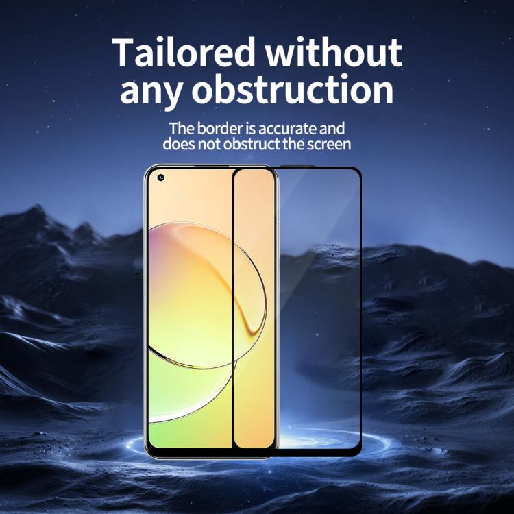 For Realme 10 4G Do As You Wish Silk Screen Printed HD Tempered Glass Film - Black