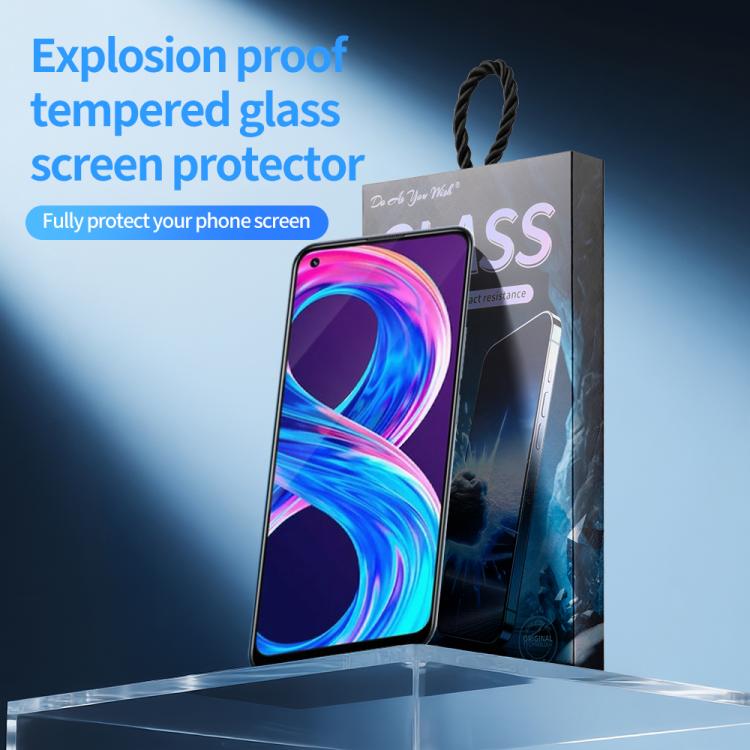 For Realme 8 4G / 8 Pro 5pcs / Pack Do As You Wish Silk Screen Printed HD Tempered Glass Film - Black