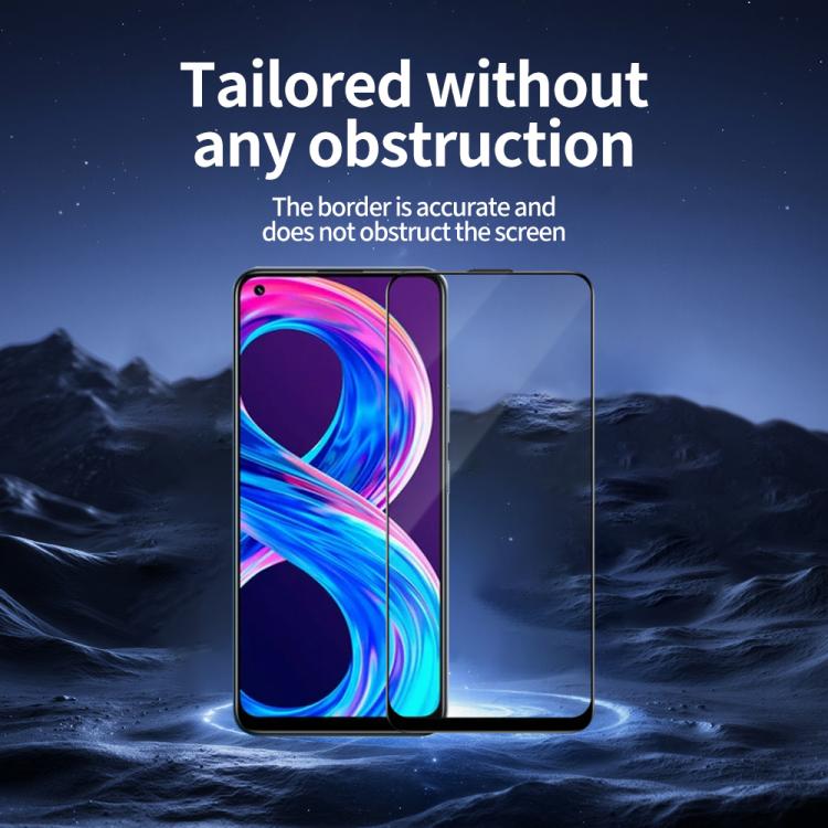 For Realme 8 4G / 8 Pro 5pcs / Pack Do As You Wish Silk Screen Printed HD Tempered Glass Film - Black