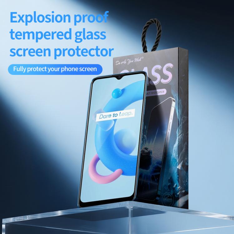 For Realme C20 5pcs / Pack Do As You Wish Silk Screen Printed HD Tempered Glass Film - Black