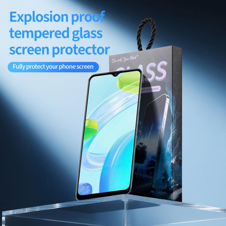 For Realme C30 / C30s 5pcs / Pack Do As You Wish Silk Screen Printed HD Tempered Glass Film - Black