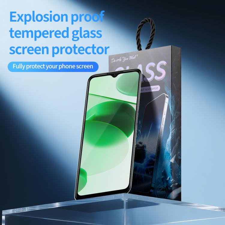 For Realme C35 5pcs / Pack Do As You Wish Silk Screen Printed HD Tempered Glass Film - Black