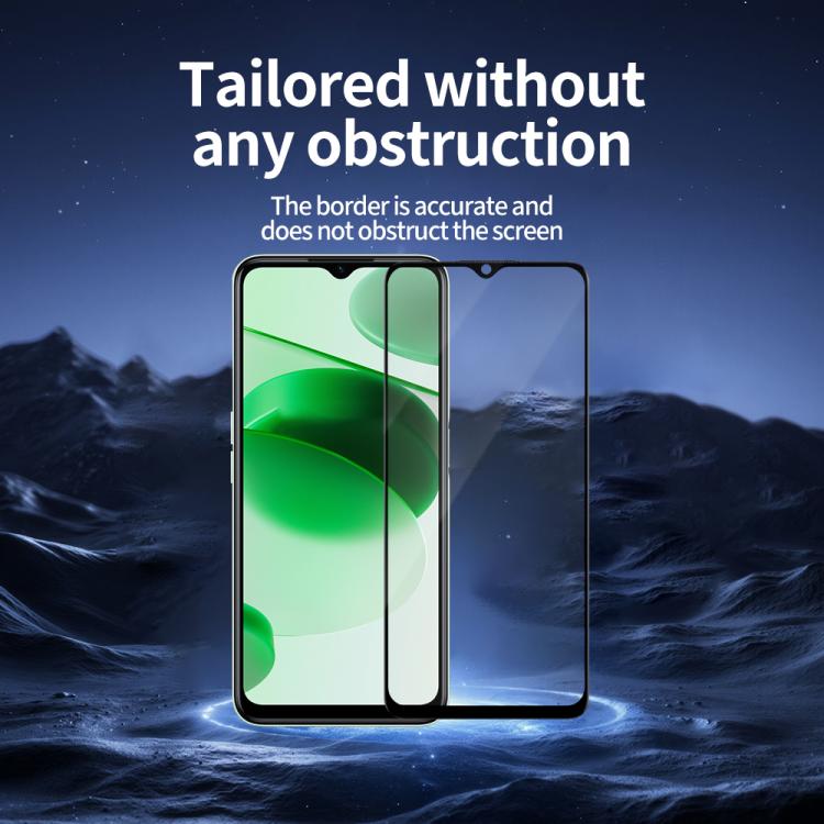 For Realme C35 5pcs / Pack Do As You Wish Silk Screen Printed HD Tempered Glass Film - Black