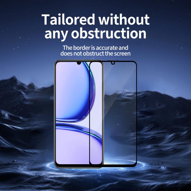 For Realme C53 5pcs / Pack Do As You Wish Silk Screen Printed HD Tempered Glass Film - Black