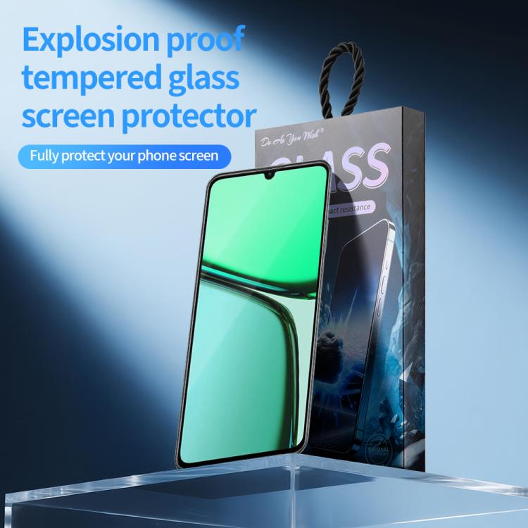 For Realme C61 5pcs / Pack Do As You Wish Silk Screen Printed HD Tempered Glass Film - Black
