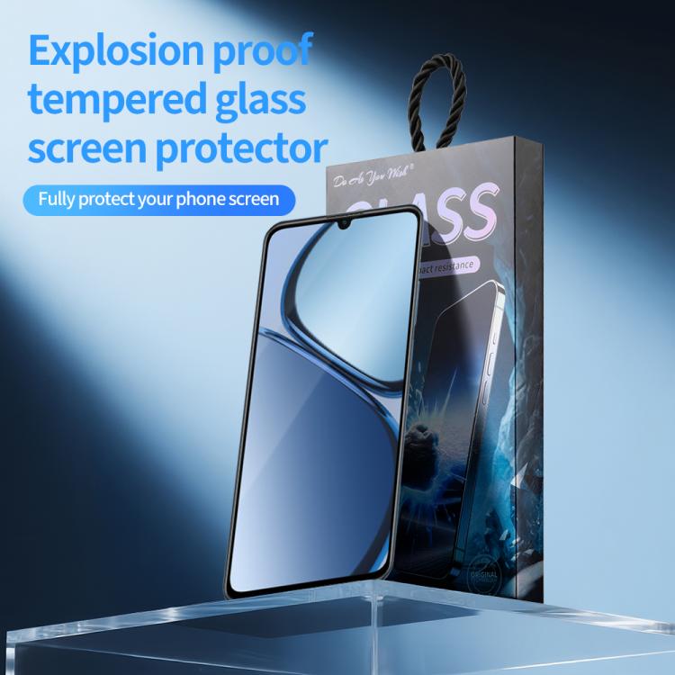 For Realme C65s 5pcs / Pack Do As You Wish Silk Screen Printed HD Tempered Glass Film - Black