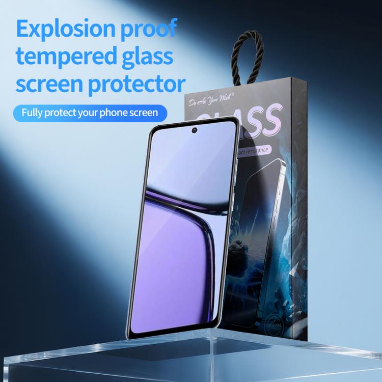 For Realme C65 5pcs / Pack Do As You Wish Silk Screen Printed HD Tempered Glass Film - Black