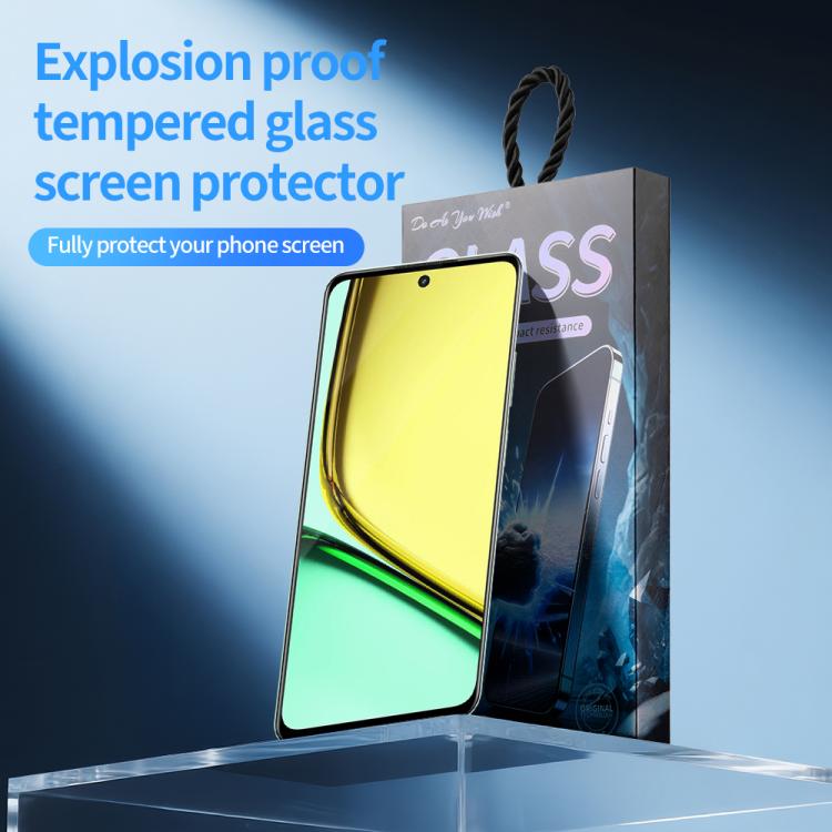 For Realme C67 4G / 5G 5pcs / Pack Do As You Wish Silk Screen Printed HD Tempered Glass Film - Black