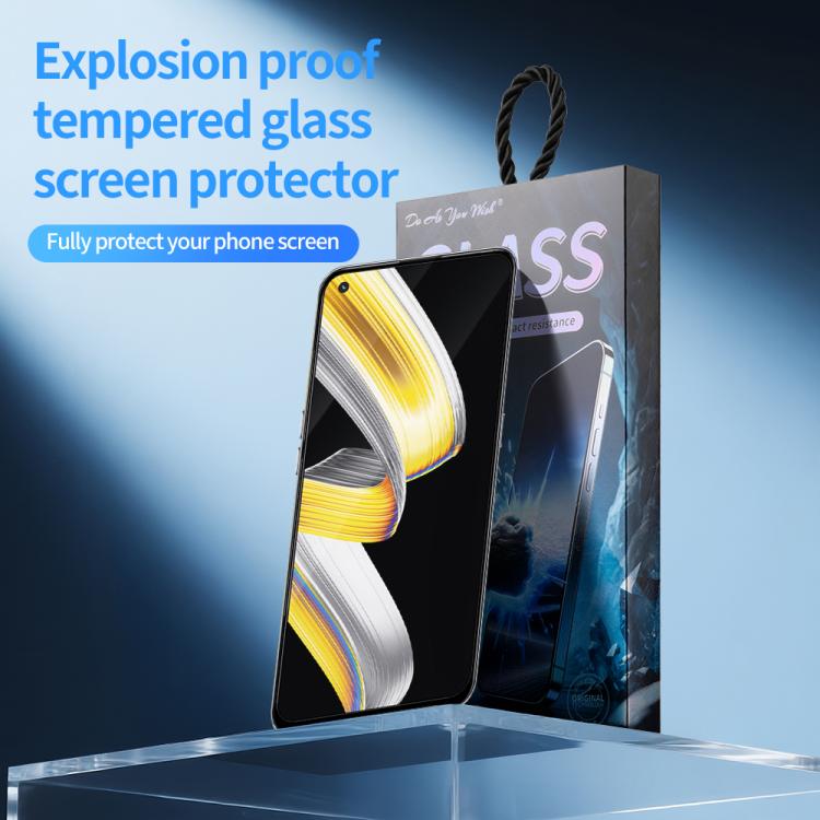 For Realme GT Neo Flash 5pcs / Pack Do As You Wish Silk Screen Printed HD Tempered Glass Film - Black