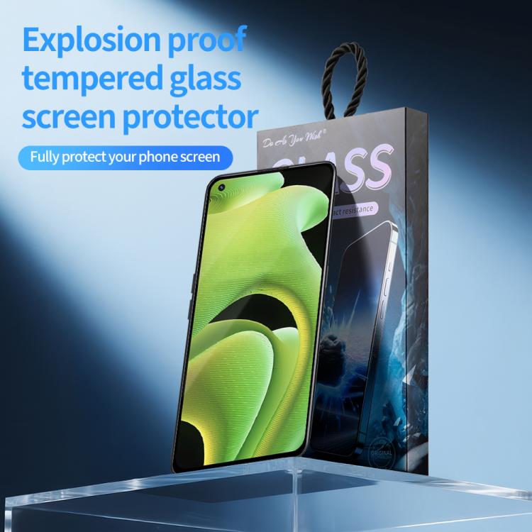 For Realme GT Neo2 5pcs / Pack Do As You Wish Silk Screen Printed HD Tempered Glass Film - Black