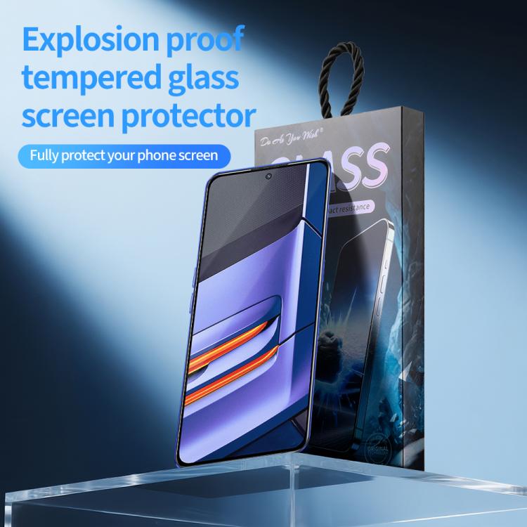 For Realme GT Neo3 5pcs / Pack Do As You Wish Silk Screen Printed HD Tempered Glass Film - Black