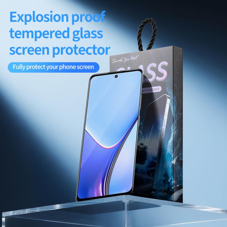 For Realme 11x 5G 5pcs / Pack Do As You Wish Silk Screen Printed HD Tempered Glass Film - Black