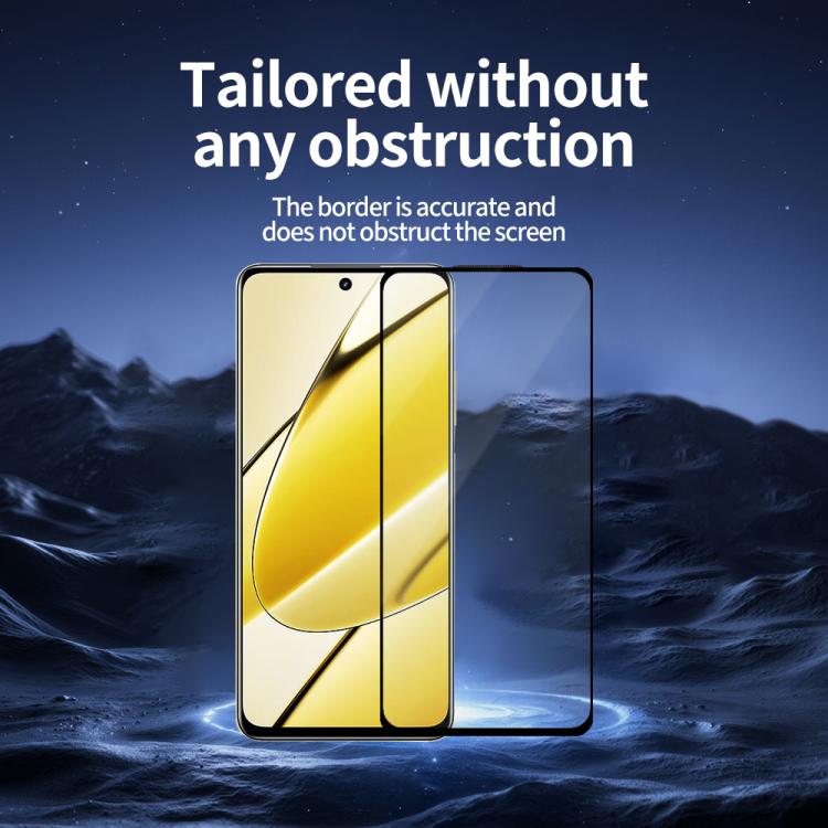 For Realme 11 5G 5pcs / Pack Do As You Wish Silk Screen Printed HD Tempered Glass Film - Black